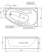 Ванна акриловая «Скарлет» левая угловая